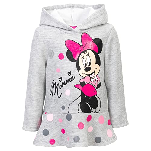 Disney Minnie Mouse Toddler Girls' 2-Piece Fleece Ruffle Hoodie & Legging Set, Grey