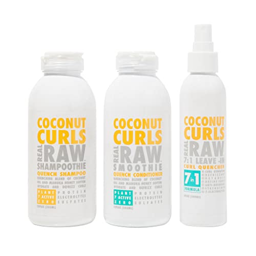 Real Raw Coconut Curls Shampoo, Conditioner & Leave In Treatment Set
