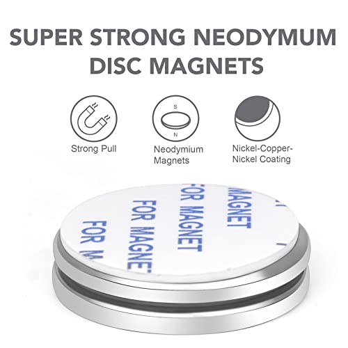 E BAVITE Super Strong Neodymium Disc Magnets with Double Sided Adhesive, Powerful Permanent Rare Earth Magnets. Fridge, DIY,Scientific, Craft, and Office Magnets, 1.26 inch D x 1/8 inch H 2 Packs