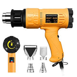 SEEKONE Heat Gun 1800W Heavy Duty Hot Air Gun Kit Variable Temperature Control with 2-Temp Settings 4 Nozzles 122℉~1112℉（50℃- 600℃）with Overload Protection for Crafts, Shrinking PVC, Stripping Paint