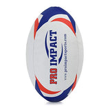 Pro Impact Training Rugby Ball - Professional Grade Ball - Ideal Toss & Kick Practice for Youth & Adult - Indoor or Outdoor Use - Size 3,4,5 Assorted Colors (Size 5, Red White Blue)