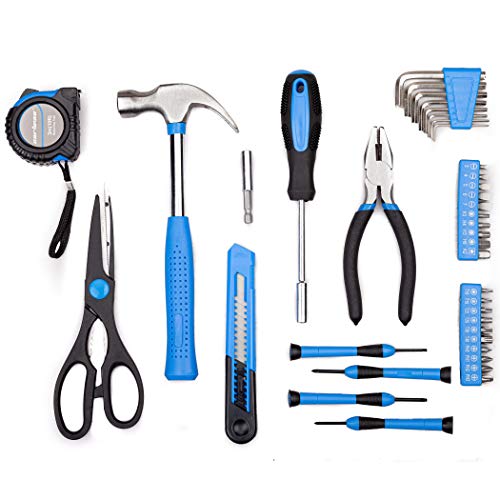 Cartman 39Piece Cutting Plier Tool Set General Household Kit with Plastic Toolbox Storage Case Blue