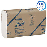 Scott Essential Multifold Paper Towels (01804) with Fast-Drying Absorbency Pockets, White, 16 Packs / Case, 250 Multifold Towels / Pack