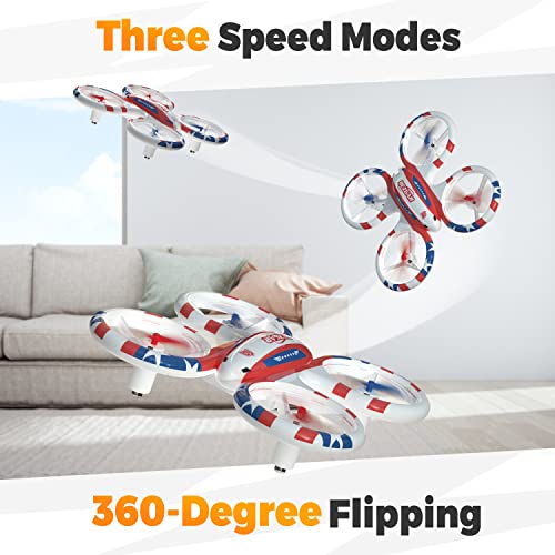 BEZGAR Mini Drone for Kids and Beginners, RC Drone Indoor Small Quadcopter Plane with LED Lights, 3D Flip, Headless Mode and 2 Batteries, Propeller Full Protect Remote Control Drone, Great Gifts Toys for Boys and Girls