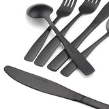 Matte Black Silverware Set, Satin Finish 40-Piece Stainless Steel Flatware set, Tableware Cutlery Set Service for 8, Utensils for Kitchens, Dishwasher Safe