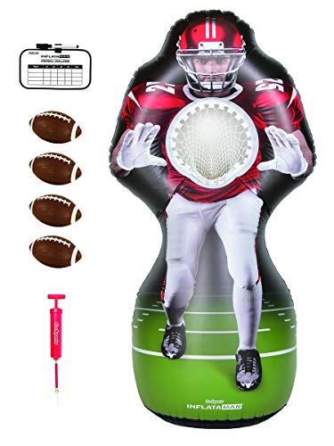 GoSports Inflataman Football Challenge - Inflatable Receiver Touchdown Toss Game, Red