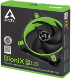 ARCTIC Bionix P120-120 Mm Gaming Case Fan with PWM Sharing Technology (PST), Pressure-Optimised, Very Quiet Motor, Computer, Fan Speed: 200–2100 RPM - Green