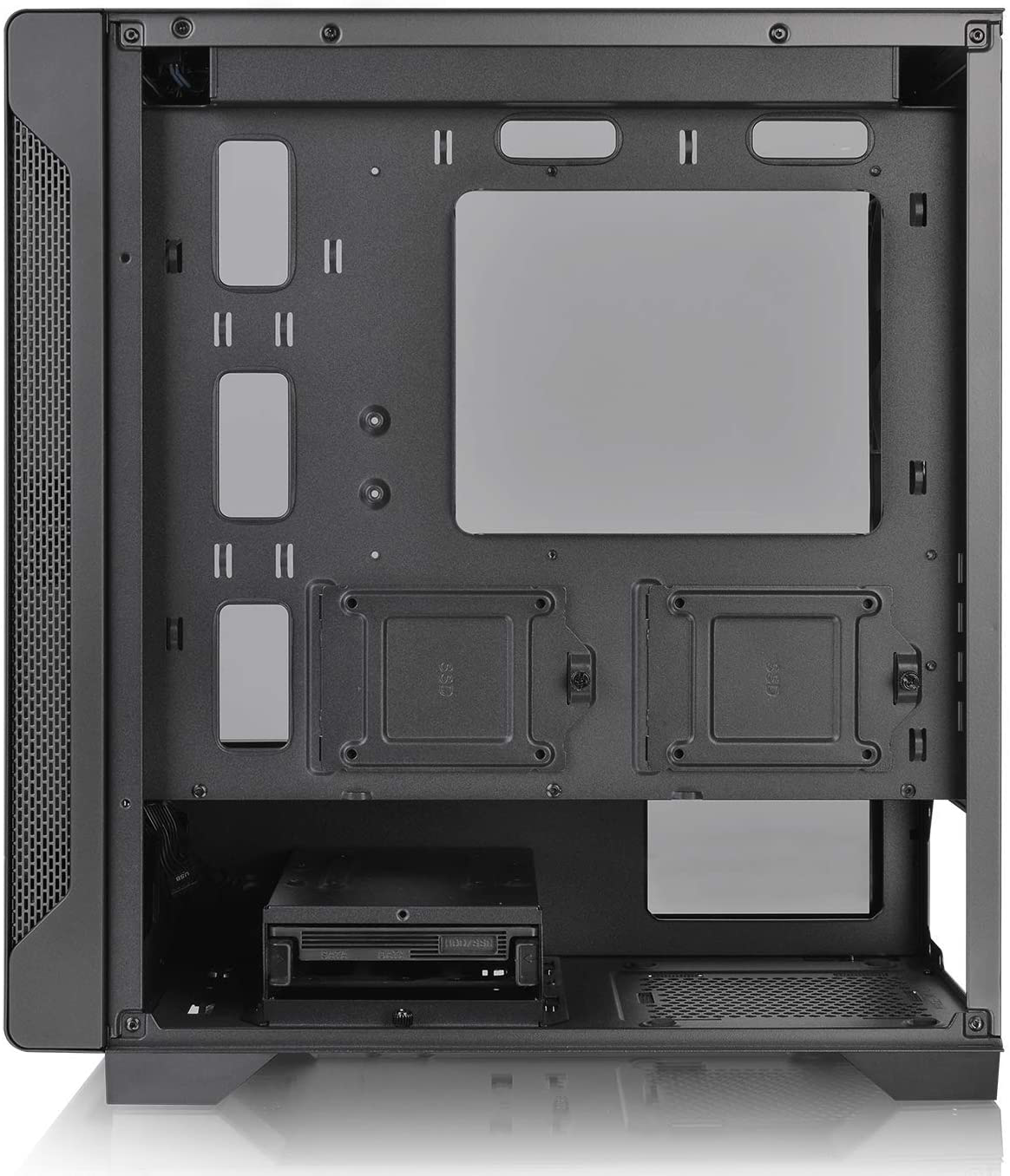 Thermaltake CA-1Q9-00S1WN-00 S100 Tempered Glass Black Edition Micro-Atx Mini-Tower Computer Case with 120Mm Rear Fan Pre-Installed