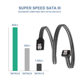SATA III Cable,Danyee Nylon Braided SATA Cable III 6Gbps Straight HDD SDD Data Cable with Locking Latch 18 Inch Compatible for SATA HDD, SSD, CD Driver, CD Writer (3 Packs Black)