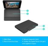 Logitech Rugged Folio - Ipad (7Th, 8Th & 9Th Generation) Protective Keyboard Case with Smart Connector and Durable Spill-Proof Keyboard