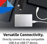 Toshiba Canvio Flex 2TB Portable External Hard Drive USB-C USB 3.0, Silver for PC, Mac, & Tablet - HDTX120XSCAA