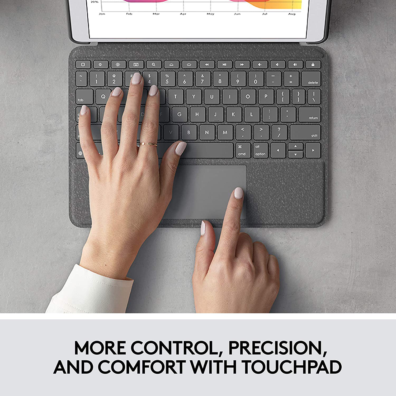 Logitech Combo Touch for Ipad (7Th, 8Th and 9Th Generation) Keyboard Case with Trackpad, Wireless Keyboard, and Smart Connector Technology – Graphite