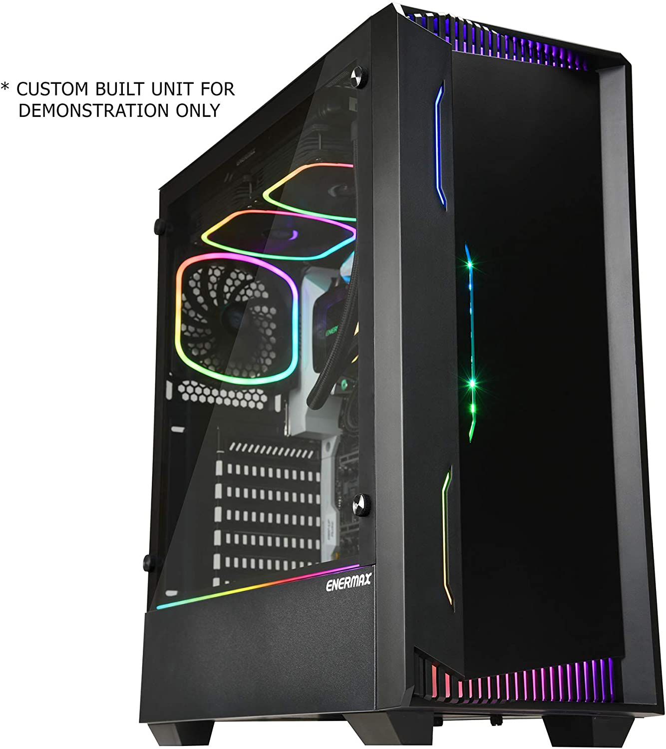 Enermax LIBLLUSION LL30 Addressable RGB ARGB Mid Tower Gaming PC Case Tempered Glass Pre-Installed Fans (X2), ECA-LL30-M1BB-ARGB
