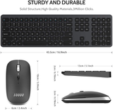 Wireless Keyboard and Mouse Combo, Ultra Thin Quiet Portable Wireless Keyboard and 2.4Ghz Wireless Mouse with Nano USB Receiver for Windows Laptop PC Notebook (Black (110 Keys))