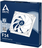 ARCTIC F14-140 Mm 140 Mm Case Fan, Very Quiet Motor, Computer, Low Noise, Fan Speed: 1350 RPM - Black/White
