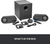 Logitech Z407 Bluetooth Computer Speakers with Subwoofer and Wireless Control, Immersive Sound, Premium Audio with Multiple Inputs, USB Speakers