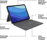 Logitech Combo Touch Ipad Pro 11-Inch (1St, 2Nd, 3Rd Gen - 2018, 2020, 2021) Keyboard Case - Detachable Backlit Keyboard, Click-Anywhere Trackpad, Smart Connector - Oxford Gray; USA Layout