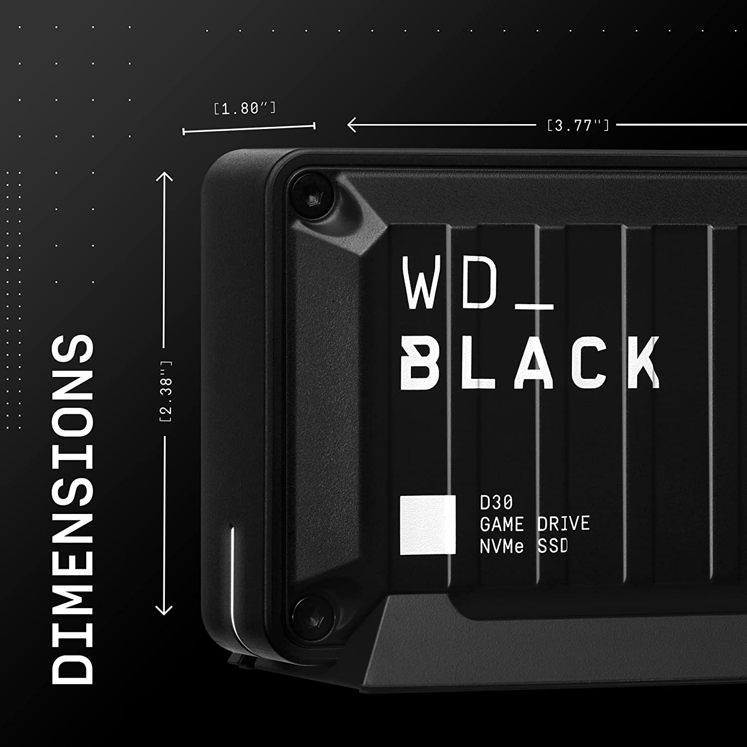 WD_BLACK 500GB D30 Game Drive SSD - Portable External Solid State Drive, Compatible with Playstation, Xbox, & PC, up to 900Mb/S - WDBATL5000ABK-WESN
