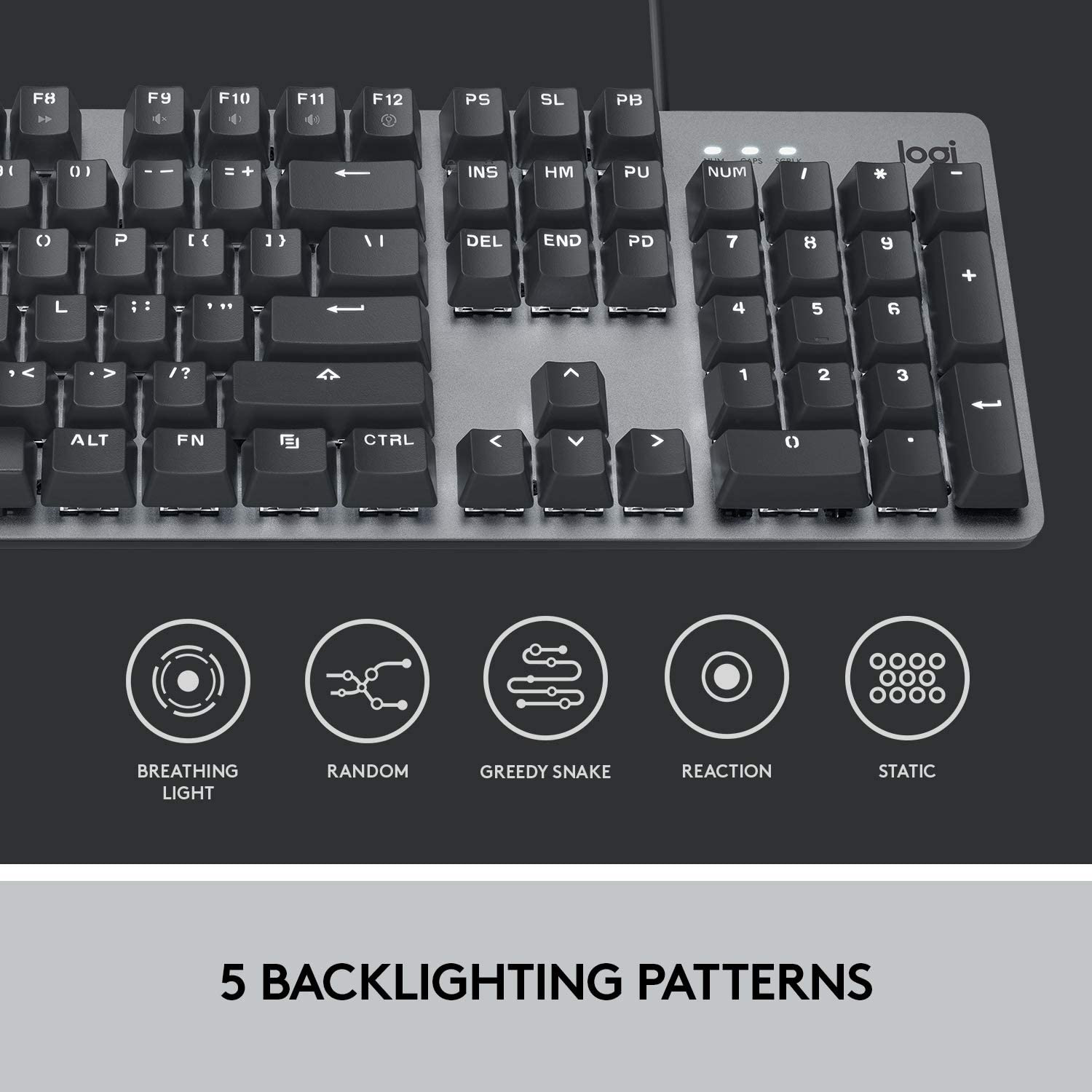 Logitech K845 Mechanical Illuminated Keyboard, Mechanical Switches, Strong Adjustable Tilt Legs, Full Size, Aluminum Top Case, 104 Keys, USB Corded, Windows (TTC Brown Switches)