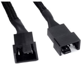 Jbtek All Black Sleeved PWM Fan Splitter Cable 1 to 2 Converter, 2 Pack