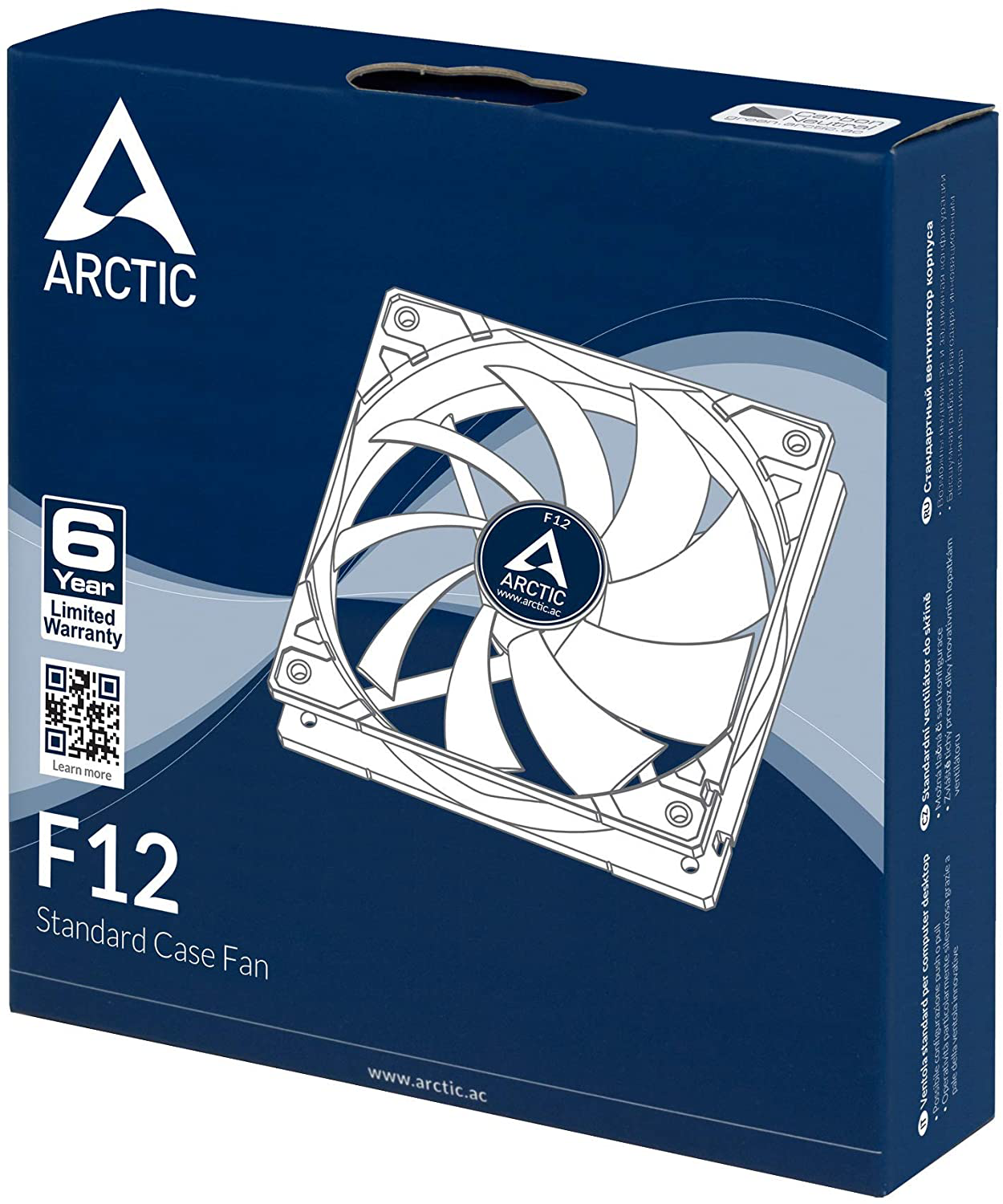 ARCTIC F12 - 120 Mm Standard Case Fan, Very Quite Motor, Computer, Push- or Pull Configuration, Fan Speed: 1350 RPM - Black/White