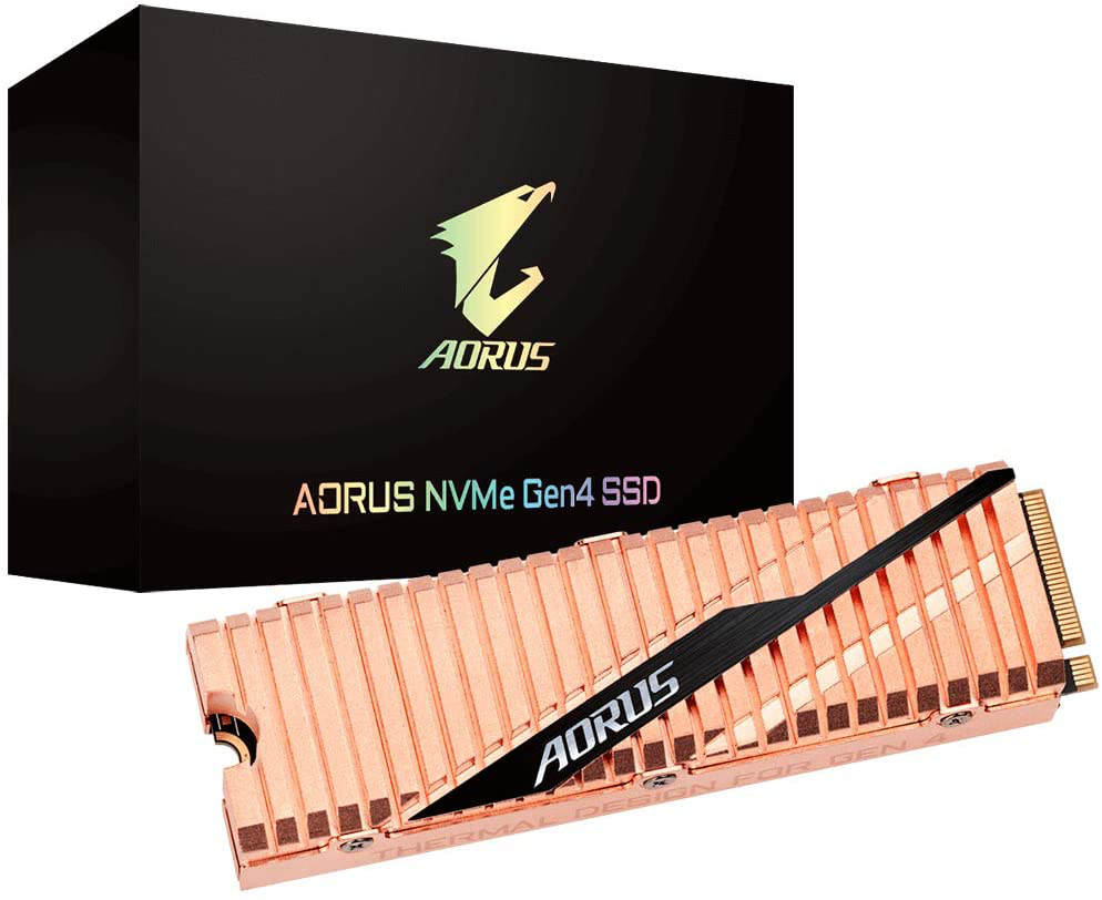 GIGABYTE AORUS Nvme Gen4 M.2 500GB Pci-Express 4.0 Interface High Performance Gaming, Full Body Copper Heat Spreader, Toshiba 3D NAND, DDR Cache Buffer, 5 Year Warranty SSD GP-ASM2NE6500GTTD