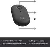 Logitech MK470 Slim Wireless Keyboard and Mouse Combo - Low Profile Compact Layout, Ultra Quiet Operation, 2.4 Ghz USB Receiver with Plug and Play Connectivity, Long Battery Life - Graphite