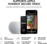 Logitech Circle View Apple Homekit-Enabled Wired Doorbell with Logitech Trueview Video, Face Recognition, Color Night Vision, and Head-To-Toe HD Video