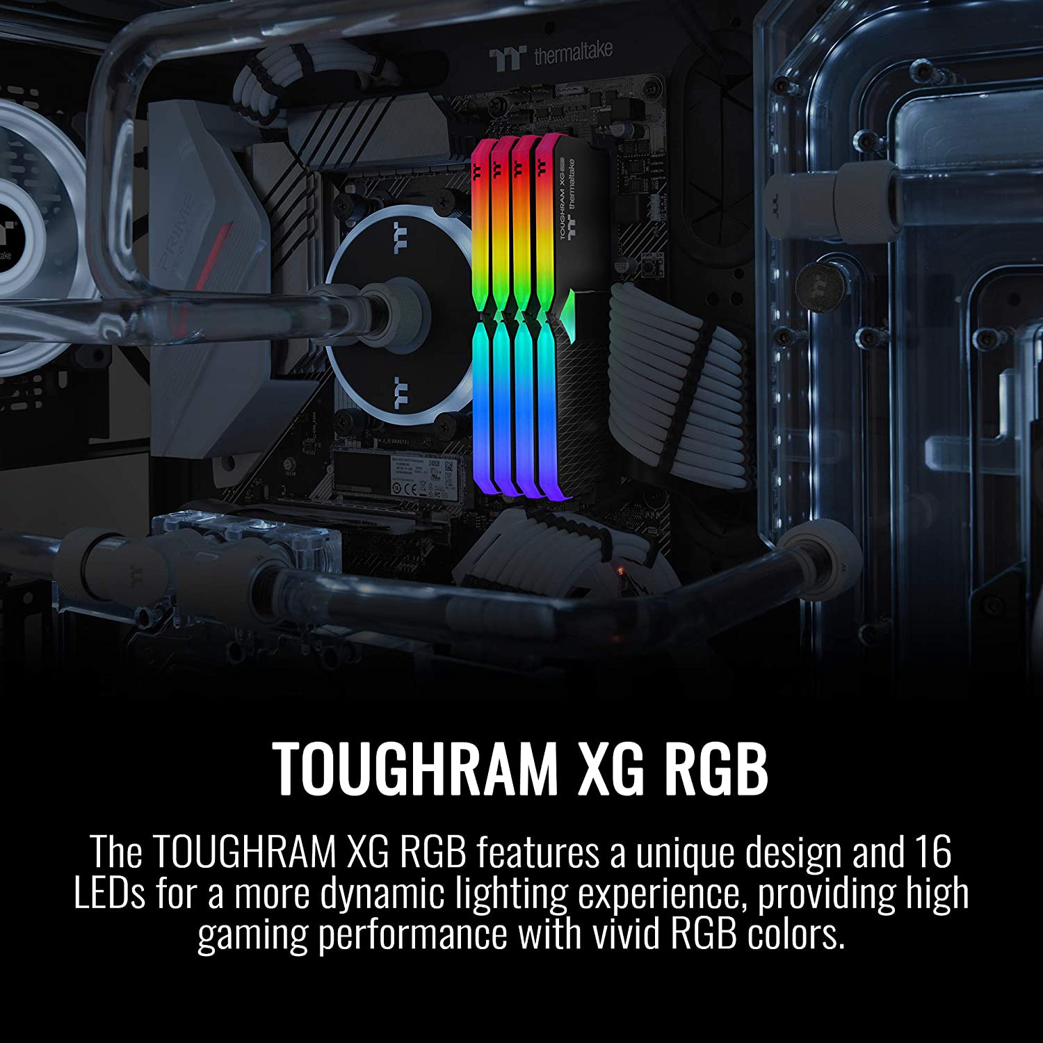Thermaltake TOUGHRAM XG RGB DDR4 4600Mhz 16GB (8GB X 2) 16.8 Million Color RGB Alexa/Razer Chroma/5V Motherboard Syncable RGB Memory R016D408GX2-4600C19A