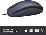 Logitech B100 Corded Mouse – Wired USB Mouse for Computers and Laptops, for Right or Left Hand Use, Black