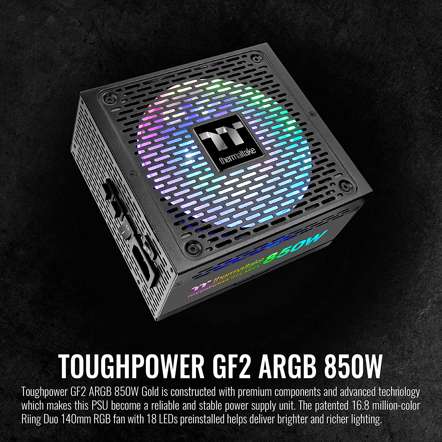Thermaltake Toughpower GF2 ARGB 850W 80+ Gold 16.8 Million Colors 18 Addressable Leds 5V Motherboard Sync/Analog Controlled SLI Full Modular Power Supply PS-TPD-0850F3FAGU-2