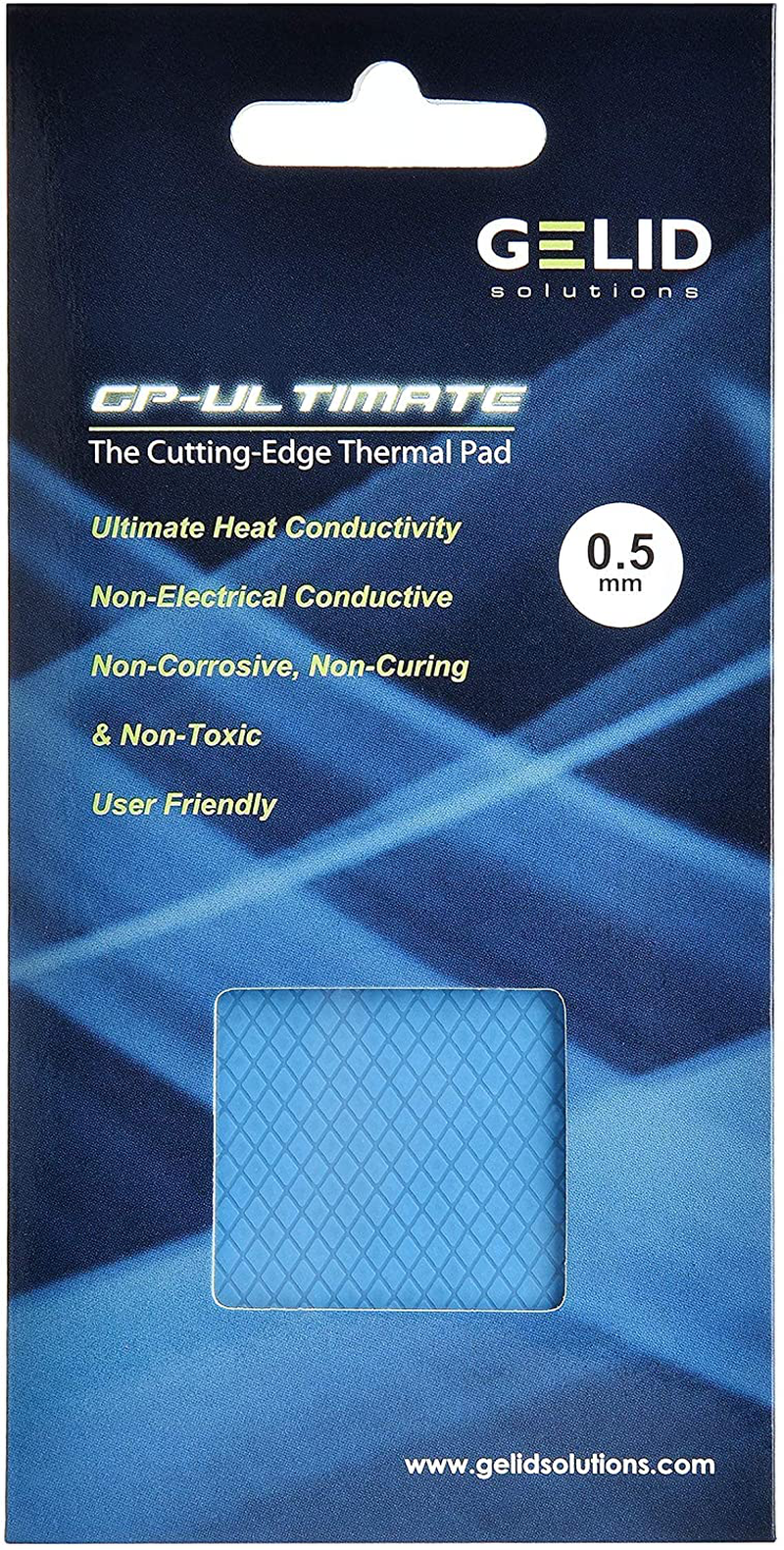 Gelid Solutions Gp-Ultimate 15W- Thermal Pad 90X50X0.5Mm. Excellent Heat Conduction, Ideal Gap Filler. Easy Installation.