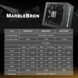 Enermax Marblebron 550W Power Supply, 80 plus Bronze, Semi-Modular PSU, Silent Fan, Black Flat Cable, ATX Compact 140Mm Size, 5 Year Warranty