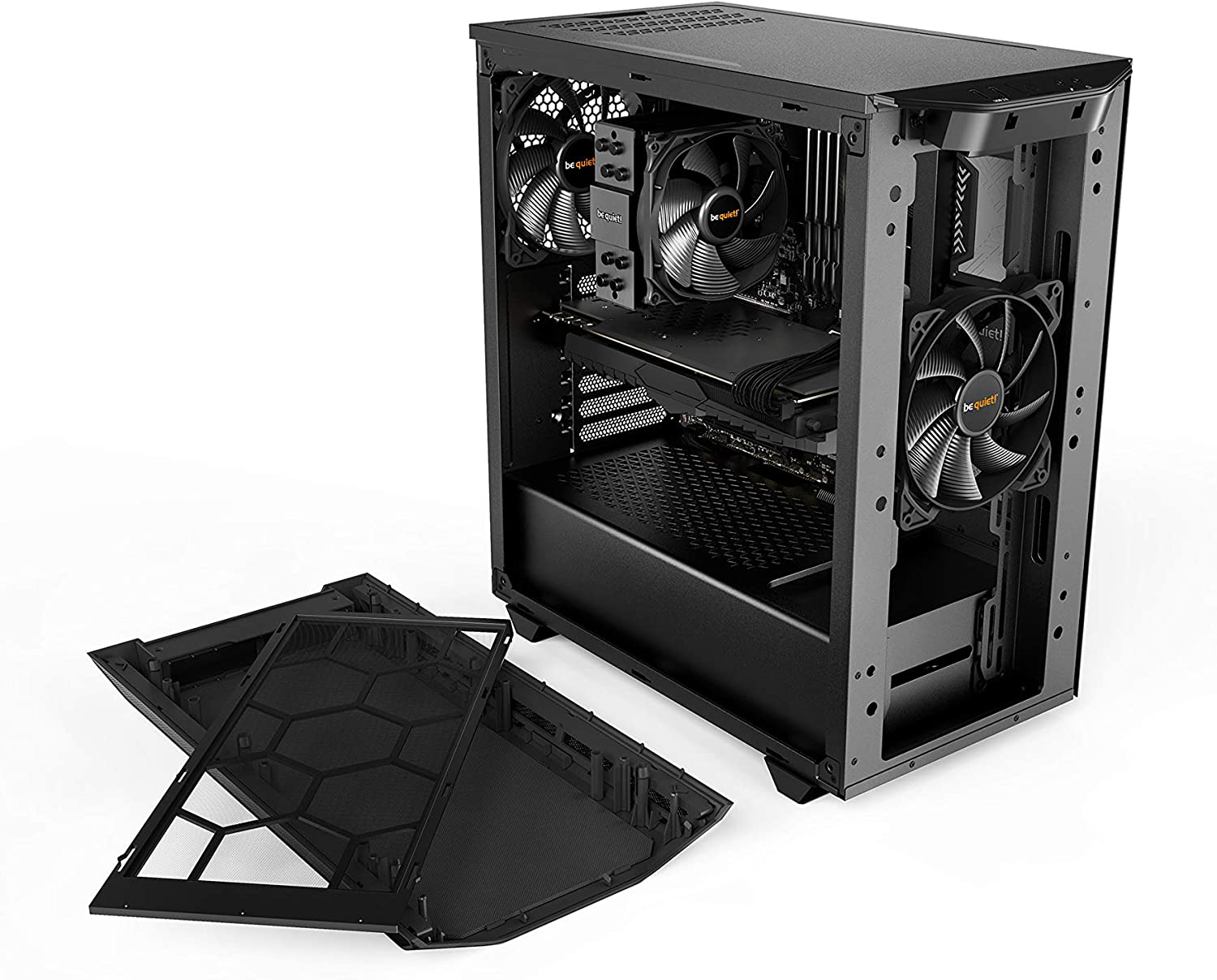 Be Quiet! BGW34 Pure Base 500 Window Black, ATX, Midi Tower Computer Case, Tempered Glass Window, Two Preinstalled Fans