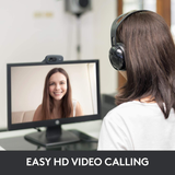 Logitech C270 HD Webcam, HD 720P, Widescreen HD Video Calling, HD Light Correction, Noise-Reducing Mic, for Skype, Facetime, Hangouts, Webex, Pc/Mac/Laptop/Macbook/Tablet - Black