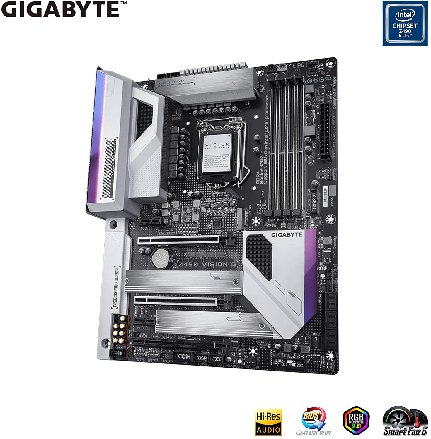 GIGABYTE Z490 Vision G (Intel Lga1200/Z490/Atx/2Xm.2/Realtek Alc1220-Vb/Intel LAN/SATA 6Gb/S/Usb 3.2 Gen 2/SLI Support/Hdmi/Motherboard)