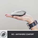 Logitech MX Anywhere 3 Compact Performance Mouse, Wireless, Comfort, Fast Scrolling, Any Surface, Portable, 4000DPI, Customizable Buttons, USB-C, Bluetooth - Graphite
