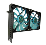 Gelid Solutions PCI Slot Fan Holder |2 X Slim 120mm UV Blue Fan | High Airflow with Quiet Operation | Sl-Pci-02 | Blue