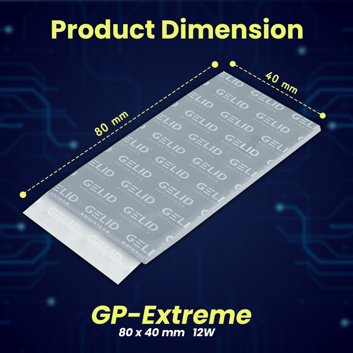 Gelid Solutions Gp-Extreme 12W-Thermal Pad 80X40X0.5Mm. Excellent Heat Conduction, Ideal Gap Filler. Easy Installation.
