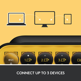Logitech POP Keys Mechanical Wireless Keyboard with Customizable Emoji Keys, Durable Compact Design, Bluetooth or USB Connectivity, Multi-Device, OS Compatible - Blast Yellow