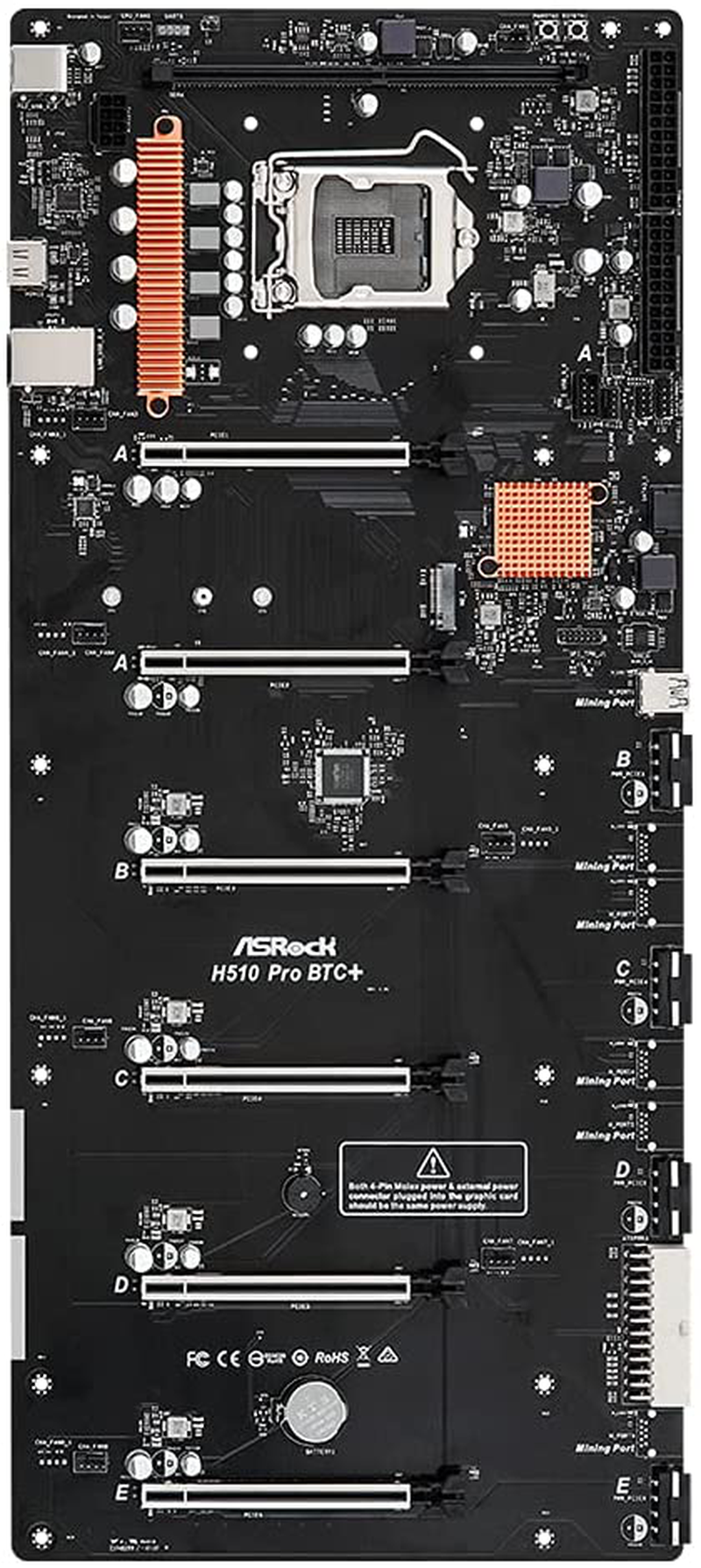 Asrock H510 PRO BTC+ LGA 1200 Intel H510 for Cryptocurrency Mining (BTC) Intel Motherboard