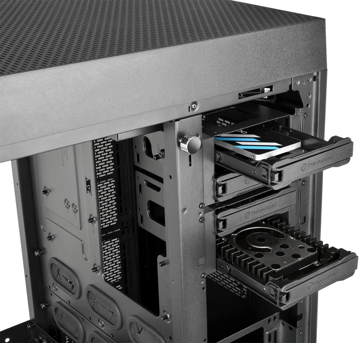 Thermaltake Tower 900 Black Edition Tempered Glass Fully Modular E-ATX Vertical Super Tower Computer Chassis CA-1H1-00F1WN-00