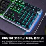 Thermaltake Argent K5 RGB Gaming Keyboard (Blue Switch), Aluminum and Streamlined Titanium Design, 16.8 Million RGB Color, Anti-Ghosting, Magnetic Synthetic Leather Wrist Rest, GKB-KB5-BLSRUS-01