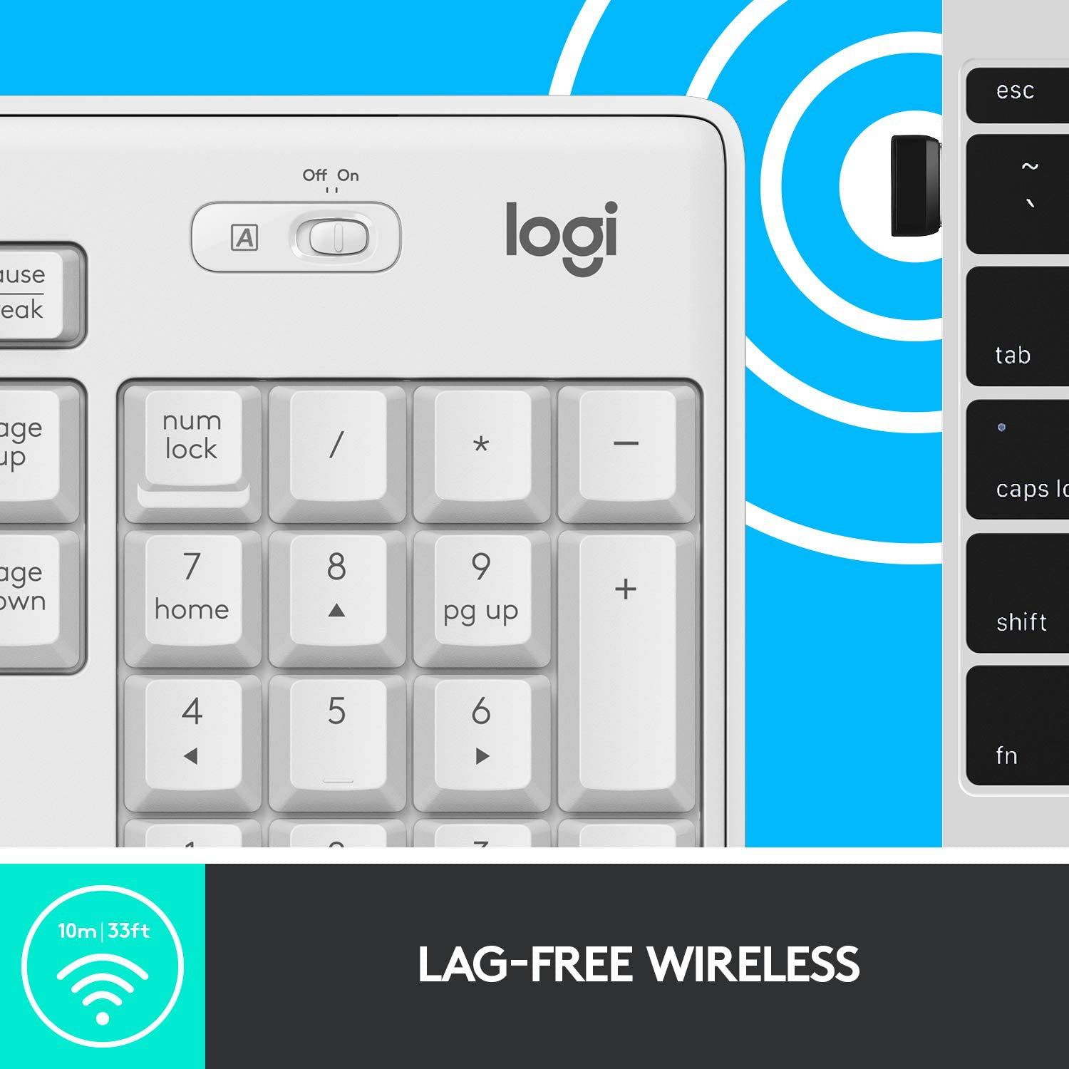 Logitech MK295 Wireless Mouse & Keyboard Combo with Silenttouch Technology, Full Numpad, Advanced Optical Tracking, Lag-Free Wireless, 90% Less Noise - off White