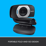 Logitech HD Laptop Webcam C615 with Fold-And-Go Design, 360-Degree Swivel, 1080P Camera