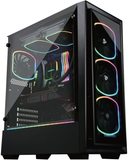 Enermax Starryfort SF30 Addressable RGB ARGB Mid Tower Gaming PC Case Tempered Glass Per-Installed A-RGB Fans (X4), ECA-SF30-M1BB-ARGB