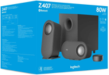 Logitech Z407 Bluetooth Computer Speakers with Subwoofer and Wireless Control, Immersive Sound, Premium Audio with Multiple Inputs, USB Speakers