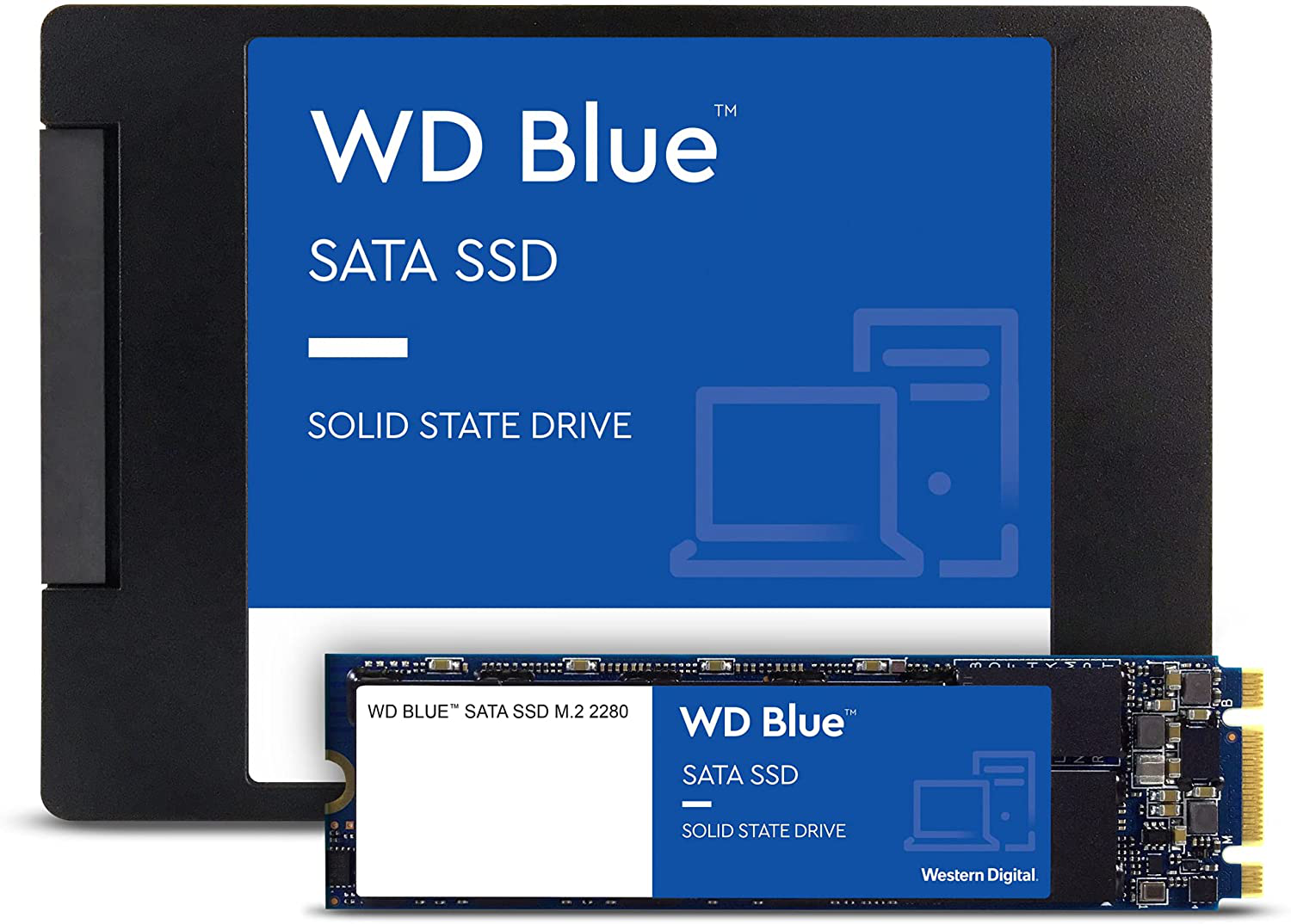 Western Digital 2TB WD Blue 3D NAND Internal PC SSD - SATA III 6 Gb/S, 2.5"/7Mm, up to 560 Mb/S - WDS200T2B0A