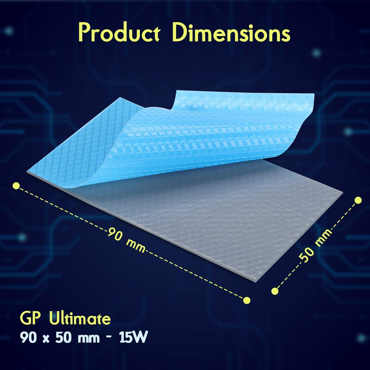 Gelid Solutions Gp-Ultimate 15W-Thermal Pad 90X50X0.5Mm (2Pcs). Excellent Heat Conduction, Ideal Gap Filler. Easy Installation