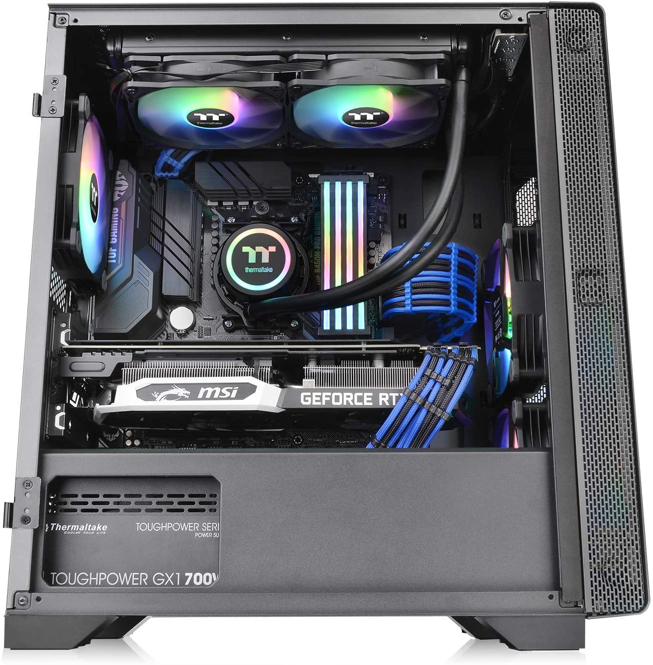 Thermaltake CA-1Q9-00S1WN-00 S100 Tempered Glass Black Edition Micro-Atx Mini-Tower Computer Case with 120Mm Rear Fan Pre-Installed